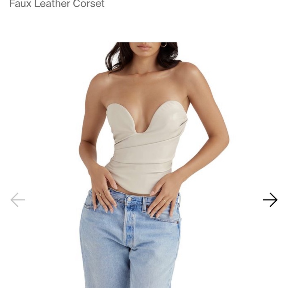 NWT House of CB Saffira Faux Leather Corset size M reg $185